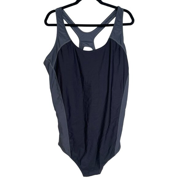 Aqua Eve Plus Size Athletic One Piece Tummy Control Slimming Swimsuit NWT - Picture 4 of 7